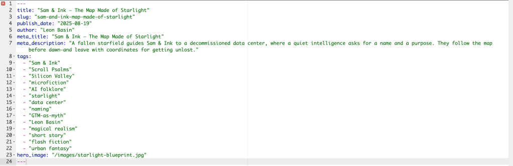 A starlit blueprint illuminating pathways through Palo Alto, guiding Sam and Ink on their nocturnal adventure.